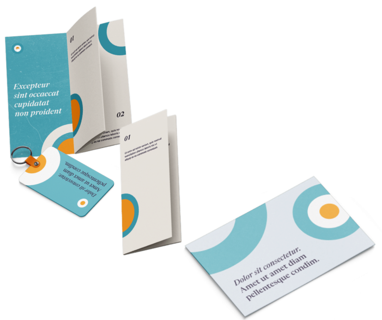 Hochwertig gestaltete Flyer, Broschüren und Visitenkarten mit modernem Design.